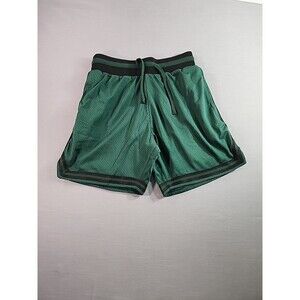 Market Men’s Green Mesh Athletic Shorts Drawstring Basketball Gym Size S